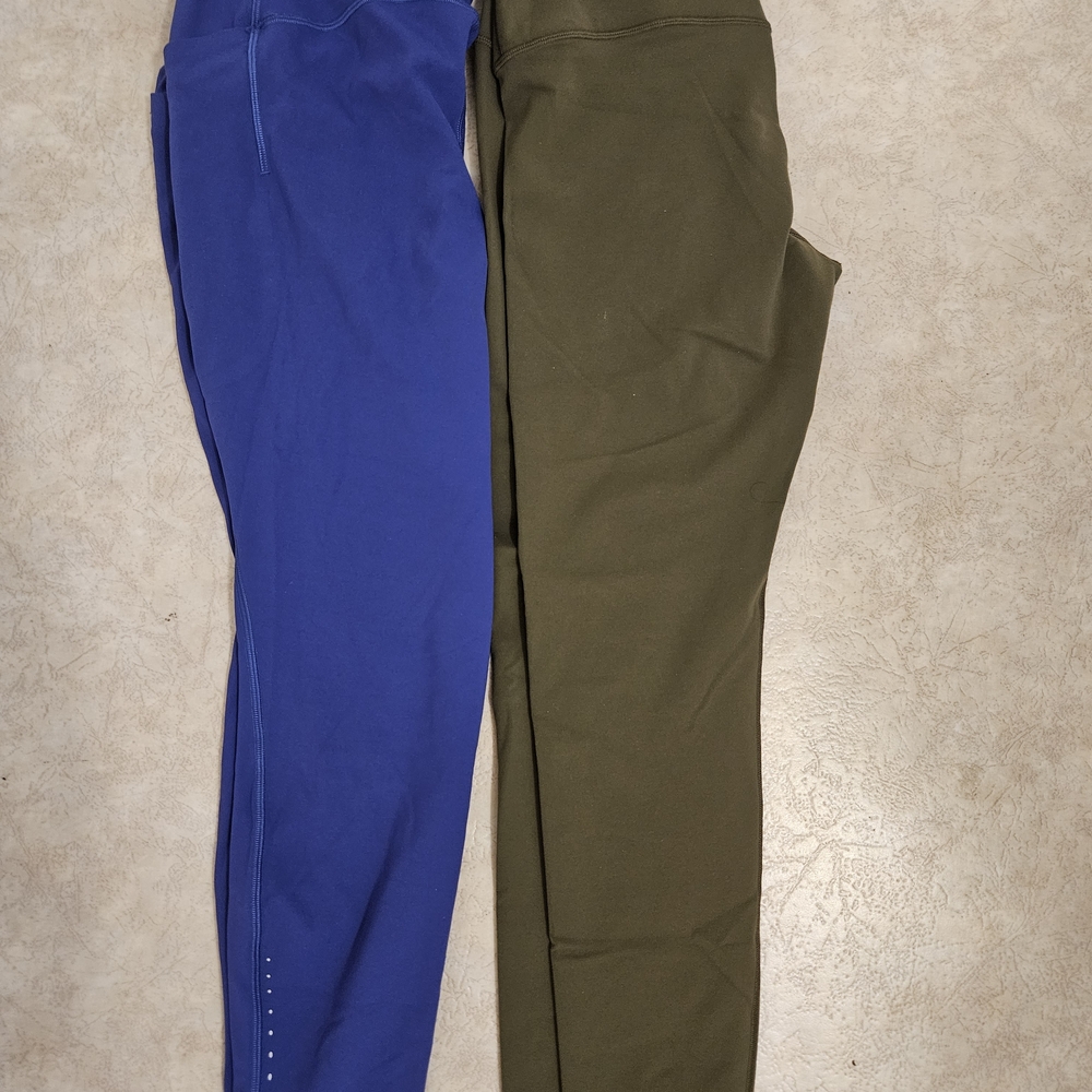 lululemon athletica Blue and Olive Leggings